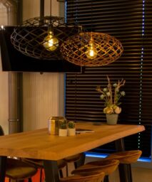 Lucide 'WOLFRAM' Dimmable Stylish Adjustable Indoor Pendant Light 1xE27 in Black - thumbnail 3