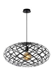 Lucide 'WOLFRAM' Dimmable Stylish Adjustable Indoor Pendant Light 1xE27 in Black - thumbnail 1