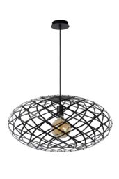 Lucide 'WOLFRAM' Dimmable Stylish Adjustable Indoor Pendant Light 1xE27 in Black - thumbnail 2