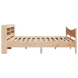 Berkfield Home Sleek Bed Frame with Headboard 180x200 cm Super King Solid Wood Pine in Light Brown - thumbnail 7