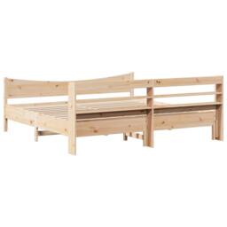 Berkfield Home Sleek Bed Frame with Headboard 180x200 cm Super King Solid Wood Pine in Light Brown - thumbnail 8
