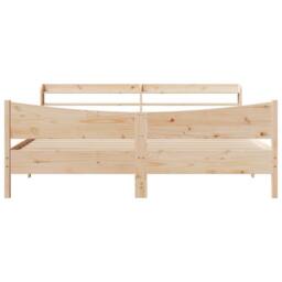 Berkfield Home Sleek Bed Frame with Headboard 180x200 cm Super King Solid Wood Pine in Light Brown - thumbnail 4