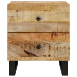 Berkfield Home Bedside Cabinets 2 pcs 40x33x46 cm Solid Wood Mango in Black - Size: 40 x 33 x 46 cm - thumbnail 3