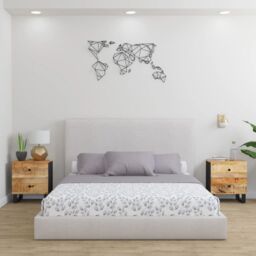 Berkfield Home Bedside Cabinets 2 pcs 40x33x46 cm Solid Wood Mango in Black - Size: 40 x 33 x 46 cm - thumbnail 1