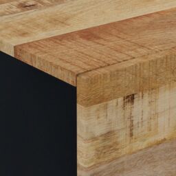 Berkfield Home Bedside Cabinets 2 pcs 40x33x46 cm Solid Wood Mango in Black - Size: 40 x 33 x 46 cm - thumbnail 5