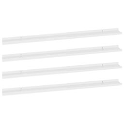 Berkfield Home Wall Shelves 4 pcs High Gloss White 115x9x3 cm - Size: 115 x 9 x 3 cm - thumbnail 2