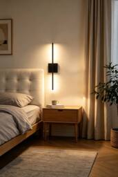 Living and Home Modern Magnetic Linear Wall Light in Black