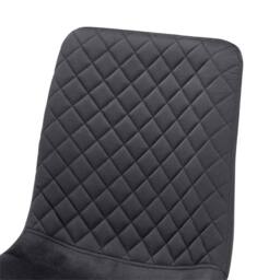 SPETLEK Set of 2 Dining Chairs Velvet Seat Metal Legs Office Living Room in Black - thumbnail 3