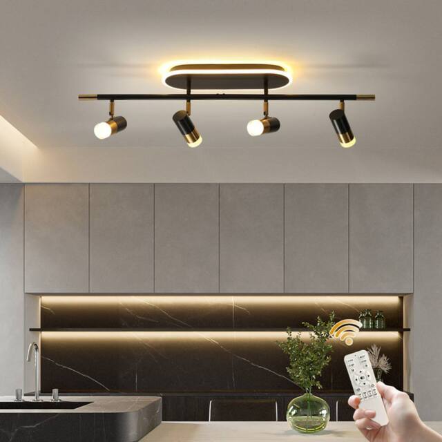 NIVOR 4-Light Dimmable LED Ceiling Track Lighting Rotatable Spotlig in Jet Black - image 1