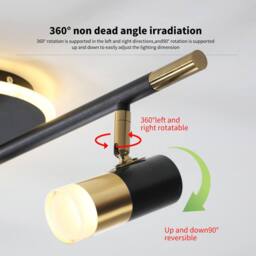 NIVOR 4-Light Dimmable LED Ceiling Track Lighting Rotatable Spotlig in Jet Black - thumbnail 9