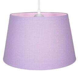 Happy Homewares Traditional Linen Fabric Drum Shade for Pendant & Lampshade in Lilac - Size: 8 inches - thumbnail 2