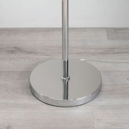 ValueLights Marissa Fabric Drum Shade with Chrome Stacked Ball Floor Lamp with LED Bulb in Charcoal - thumbnail 3