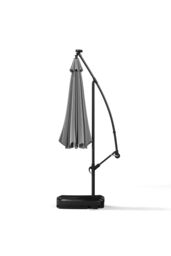 Garden Sanctuary Large 32 LED Lights Cantilever Garden Parasol with Plastic Base in Light Grey - thumbnail 5
