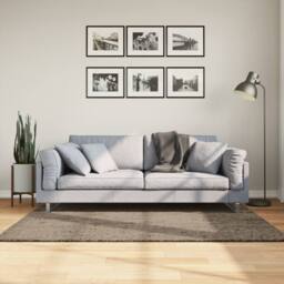 Berkfield Home Rug ISTAN High Pile Shiny Look Grey 120x170 cm - Size: Medium - thumbnail 2