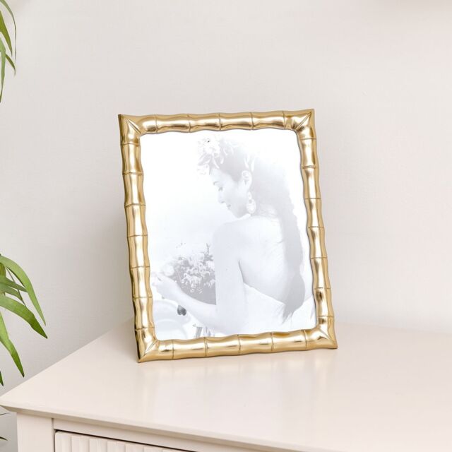 Large Gold Bamboo Portrait Photo Frame - 8 X 10