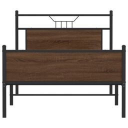 Berkfield Home Bed Frame without Mattress Brown Oak 107x203 cm Engineered Wood - thumbnail 6