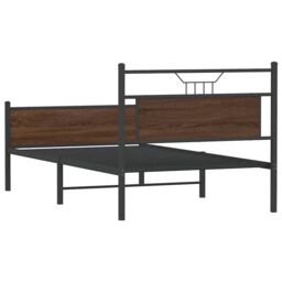 Berkfield Home Bed Frame without Mattress Brown Oak 107x203 cm Engineered Wood - thumbnail 8