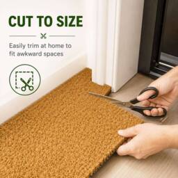 Nicoman Natural Coconut Coir Plain Door Mat in Brown - Size: 40 cm x 60 cm - thumbnail 6