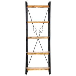 Berkfield Home Beautiful 5-Tier Bookcase 60x30x180 cm Solid Mango Wood in Brown - Size: 60 x 30 x 180 cm - thumbnail 3