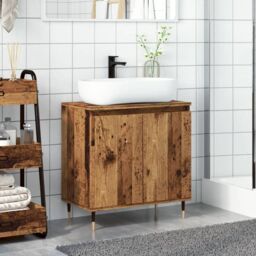 Berkfield Home Bathroom Cabinet Old Wood 58x33x60 cm Engineered Wood in Brown - Size: 58 x 33 x 60 cm - thumbnail 3