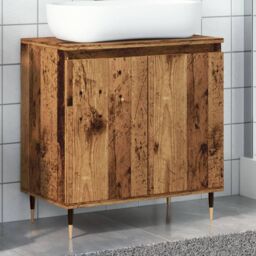 Berkfield Home Bathroom Cabinet Old Wood 58x33x60 cm Engineered Wood in Brown - Size: 58 x 33 x 60 cm - thumbnail 1