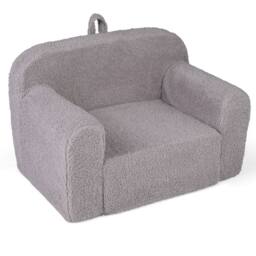 CASART Kids Sofa Toddler Foam Couch w/ Soft Fleece Fabric Cover Reading Chair in Grey - thumbnail 3