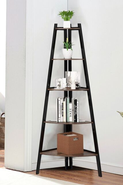 Living and Home 5 Tier Vintage Tiered Plant Stand in Brown - image 1