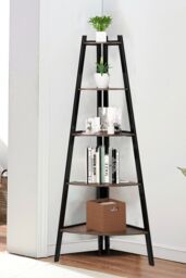 Living and Home 5 Tier Vintage Tiered Plant Stand in Brown