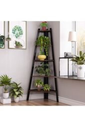Living and Home 5 Tier Vintage Tiered Plant Stand in Brown - thumbnail 5