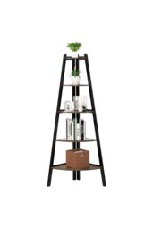 Living and Home 5 Tier Vintage Tiered Plant Stand in Brown - thumbnail 2
