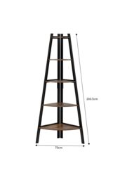 Living and Home 5 Tier Vintage Tiered Plant Stand in Brown - thumbnail 4