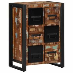 Berkfield Home Sideboard 50x35x70 cm Solid Wood Reclaimed in Brown - Size: 50 x 35 x 70 cm - thumbnail 1