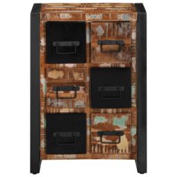 Berkfield Home Sideboard 50x35x70 cm Solid Wood Reclaimed in Brown - Size: 50 x 35 x 70 cm - thumbnail 2