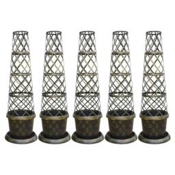 FLAVORA 5x Black & Gold Tower Pot Climbing Plant Planter - Size: 100g - thumbnail 1
