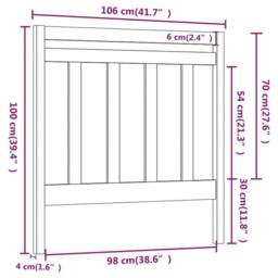 Berkfield Home Beautiful Bed Headboard Grey 106x4x100 cm Solid Wood Pine - Size: 106 x 4 x 100 cm - thumbnail 6