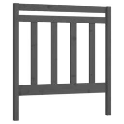 Berkfield Home Beautiful Bed Headboard Grey 106x4x100 cm Solid Wood Pine - Size: 106 x 4 x 100 cm - thumbnail 3