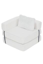 Living and Home Corduroy Folding Sofa Bed with Pillow in White - thumbnail 5