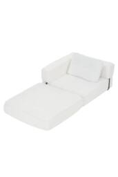 Living and Home Corduroy Folding Sofa Bed with Pillow in White - thumbnail 6