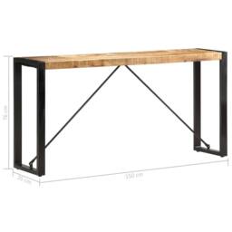 Berkfield Home Console Table 150x35x76 cm Solid Mango Wood in Brown - Size: 150 x 35 x 76 cm - thumbnail 5
