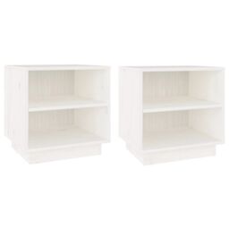 Berkfield Home Bedside Cabinets 2 pcs White 40x34x40 cm Solid Wood Pine - Size: 40 x 34 x 40 cm - thumbnail 2
