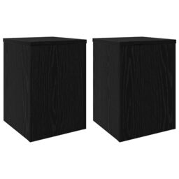 Berkfield Home Plant Stands 2 pcs Black Oak 25x25x35 cm Engineered Wood - Size: 25 x 25 x 35 cm - thumbnail 2