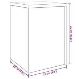 Berkfield Home Plant Stands 2 pcs Black Oak 25x25x35 cm Engineered Wood - Size: 25 x 25 x 35 cm - thumbnail 8