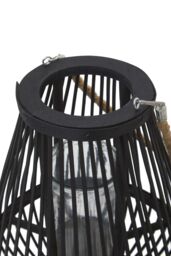 Orsina Lentigo Small Bamboo Lantern in Black - thumbnail 4