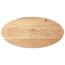 Berkfield Home Table Top 100x50x4 cm Solid Wood Oak Oval in Light Oak - Size: 100 x 50 x 4 cm - thumbnail 3