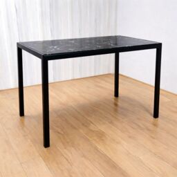 KOSY KOALA Marble Glass Dining Table with 4 Diamond Patterned Black Chairs Dining Set for 4 in Brown - thumbnail 6