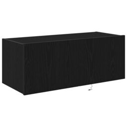 Berkfield Home TV Wall Cabinet with LED Lights Black Oak 80x35x31 cm - Size: 80 x 35 x 31 cm - thumbnail 5