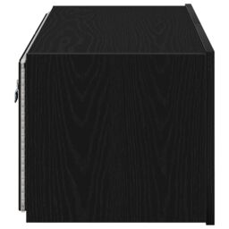 Berkfield Home TV Wall Cabinet with LED Lights Black Oak 80x35x31 cm - Size: 80 x 35 x 31 cm - thumbnail 8