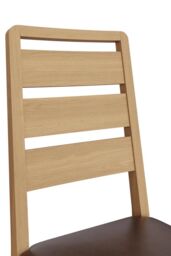 FWStyle Pair Of Natural Oak Ladder Back Dining Chairs in Brown - thumbnail 4