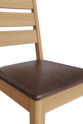 FWStyle Pair Of Natural Oak Ladder Back Dining Chairs in Brown - thumbnail 3
