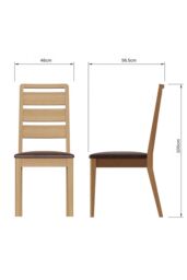 FWStyle Pair Of Natural Oak Ladder Back Dining Chairs in Brown - thumbnail 5